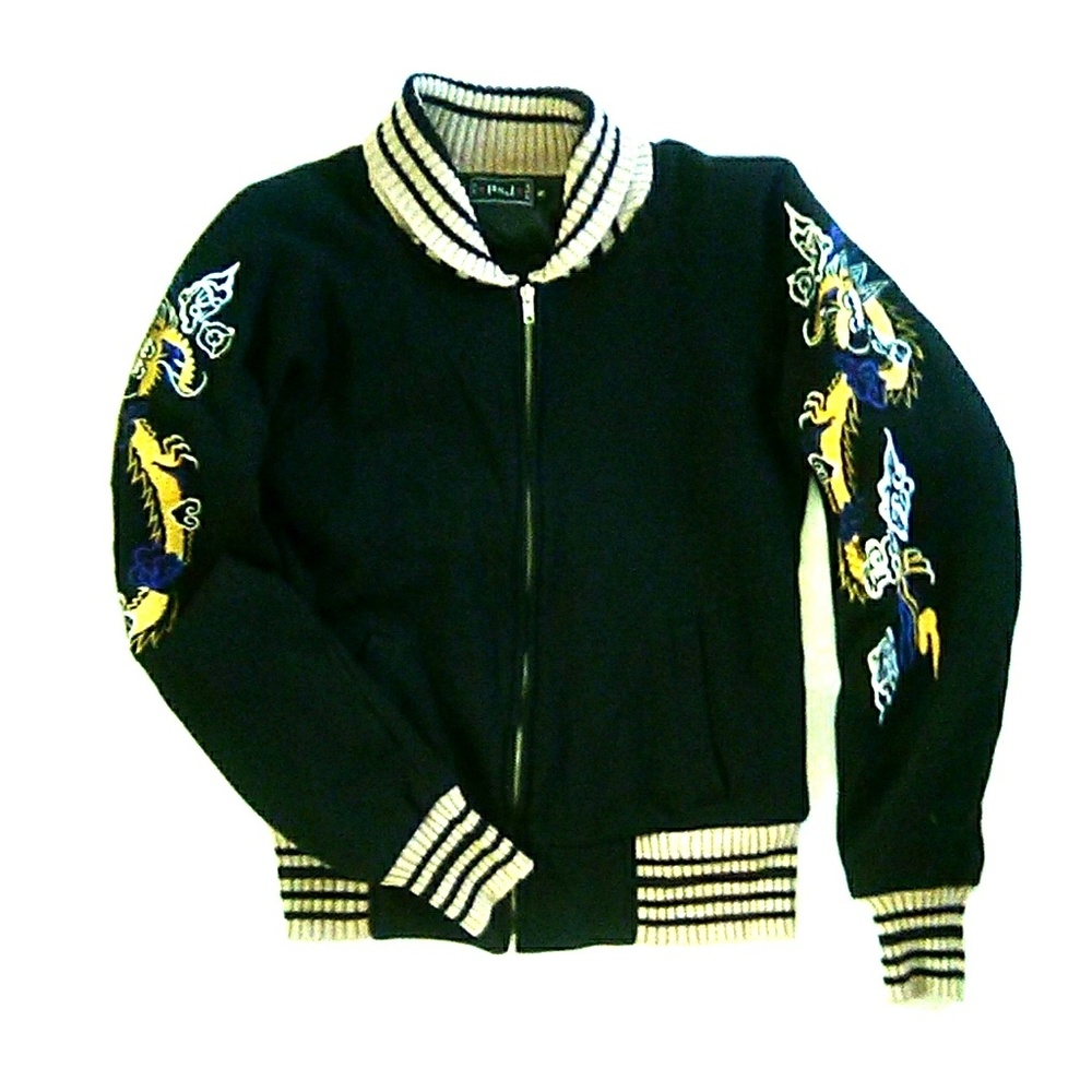 PsJ LA parajumpers knit jacket dragon embroidery M